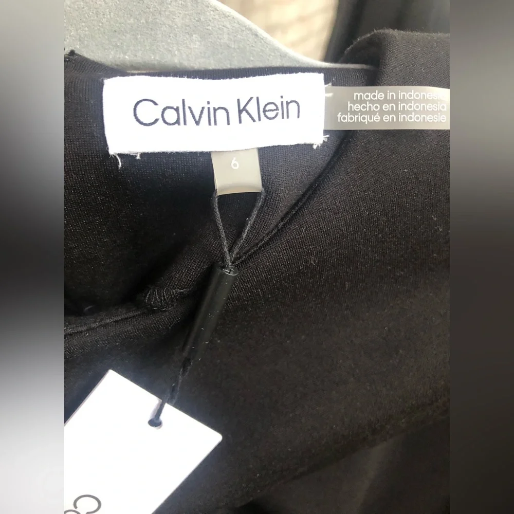 Calvin Klein Women's Black Ponte Formal Fitted Dress, Size 6 - Picture 4 of 12